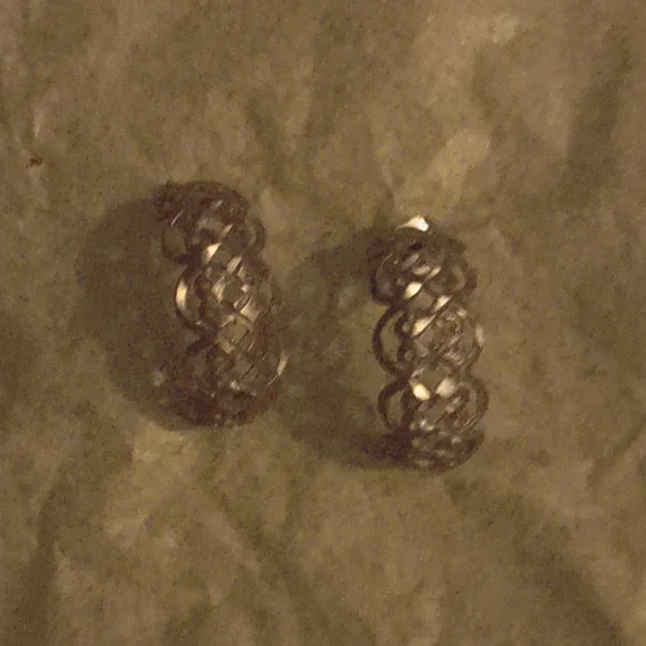 925 Silver half moon pierced earrings - Picture 4 of 5